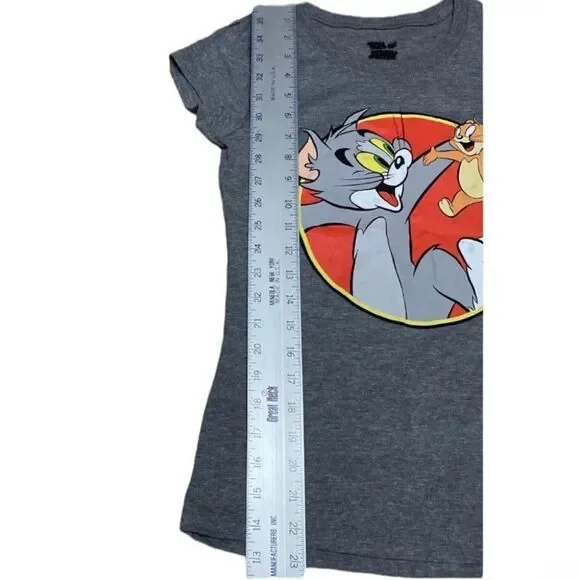 Tom & Jerry T-Shirt Nostalgia Novelty Cartoon Orange Logo Back Retro Cat Mouse - Picture 7 of 7